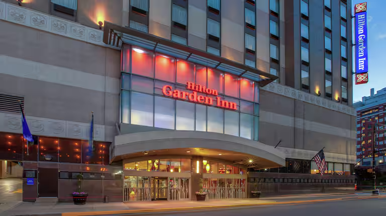 Hilton Garden Inn in Pittsburgh; they offer discounted rates for when booking in advance the Pgh Book Fest